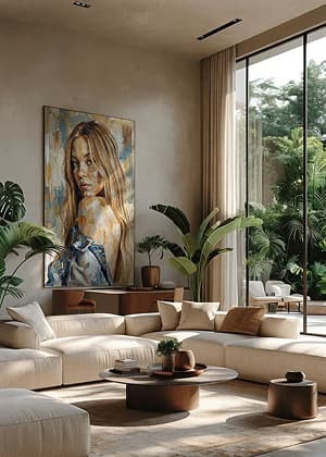 Smirnov Form portrait artwork mounted in a minimalist white studio space